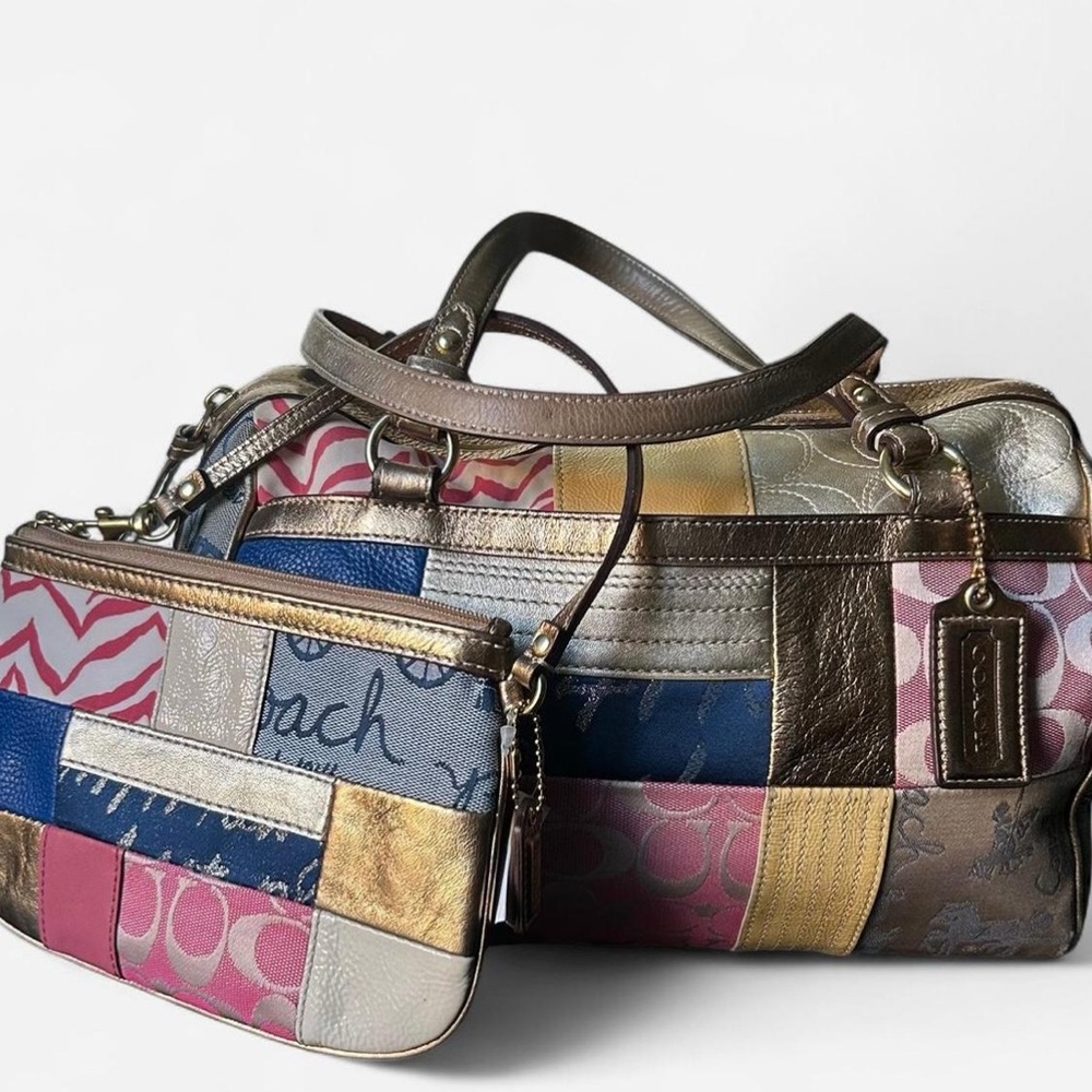 Coach Colorful Patchwork Satchel Set